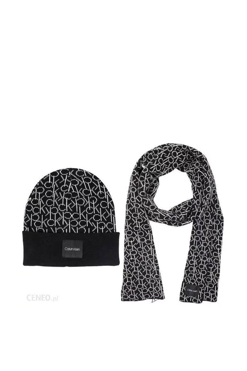 Calvin Klein CK Knitted Atkı Ve Bere Takımı Black