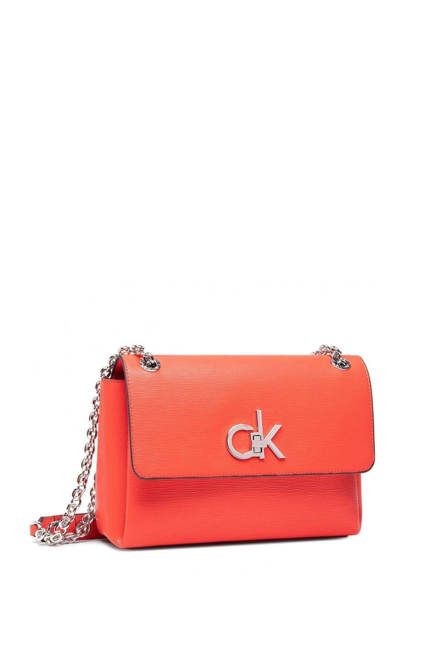Calvin Klein Ew Conv Flap Xbody Md Eyelets Kadın Omuz Çantası Vibrant Coral
