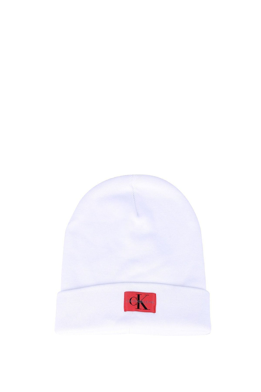 Calvin Klein J Monogram Beanie M Bere Bright White