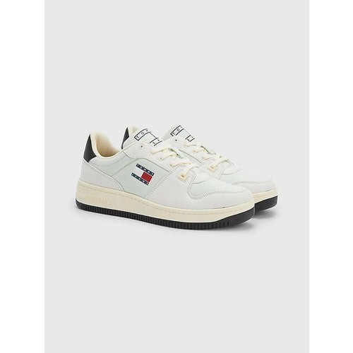 Tommy Hilfiger Cupsole Basket Canvas Erkek Sneaker Ivory
