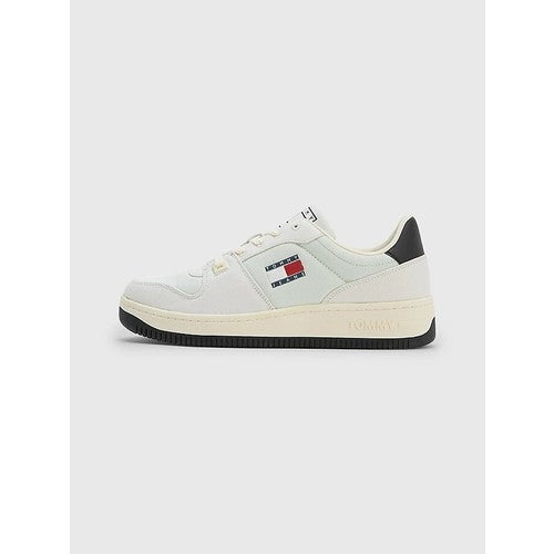 Tommy Hilfiger Cupsole Basket Canvas Erkek Sneaker Ivory