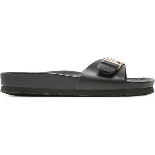 Tommy Hilfiger Mule Leather Kadın Sandalet Siyah