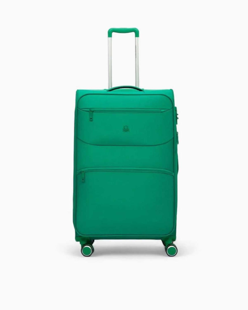 Benetton Logolu Kumaş Orta Boy Valiz Yeşil