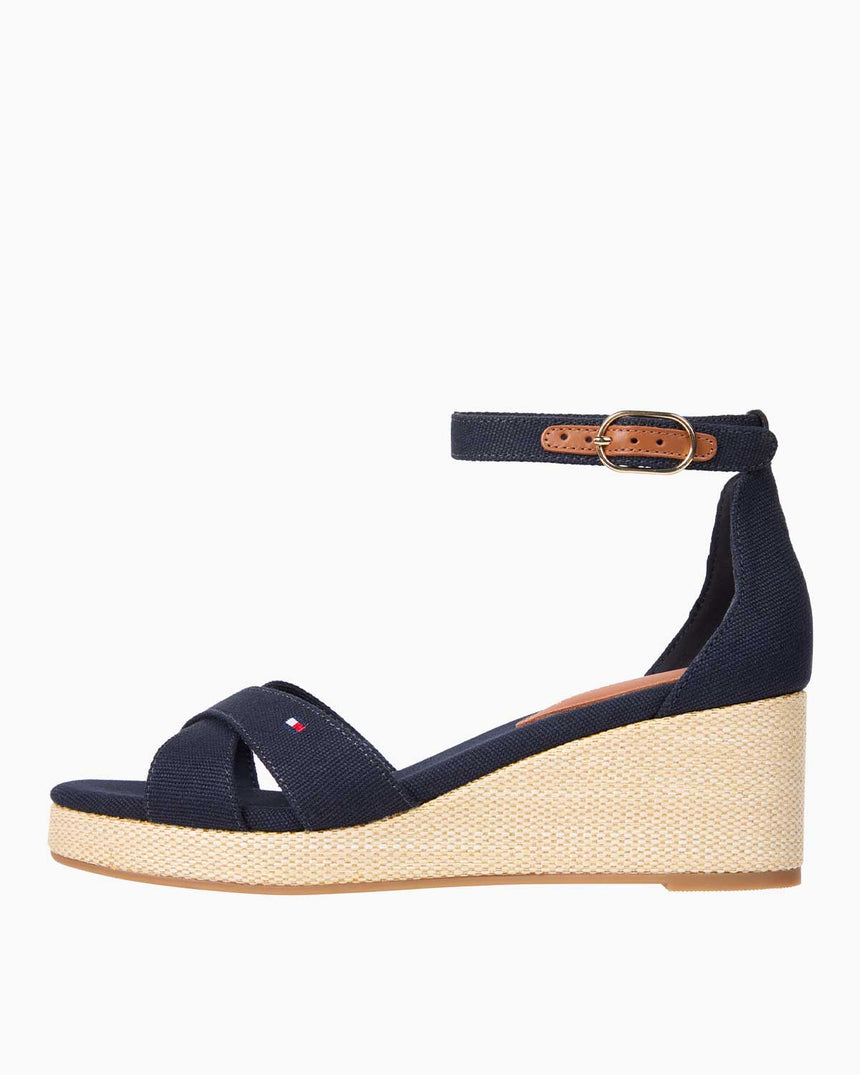 Tommy Hilfiger Flag Criss Cros Wedge Espadrilles Topuklu Sandalet Space Blue