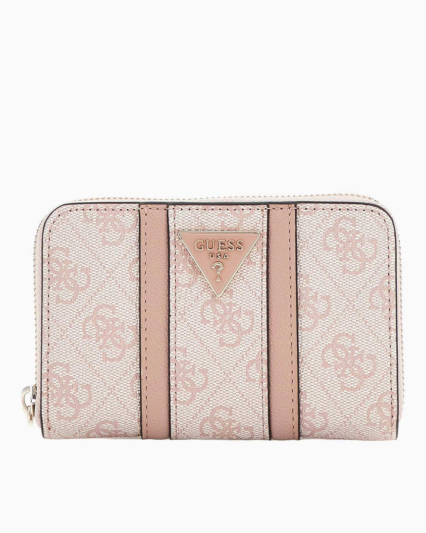 Guess Noreen Slg Medium Monogram Desenli Cüzdan Dusty Rose Logo