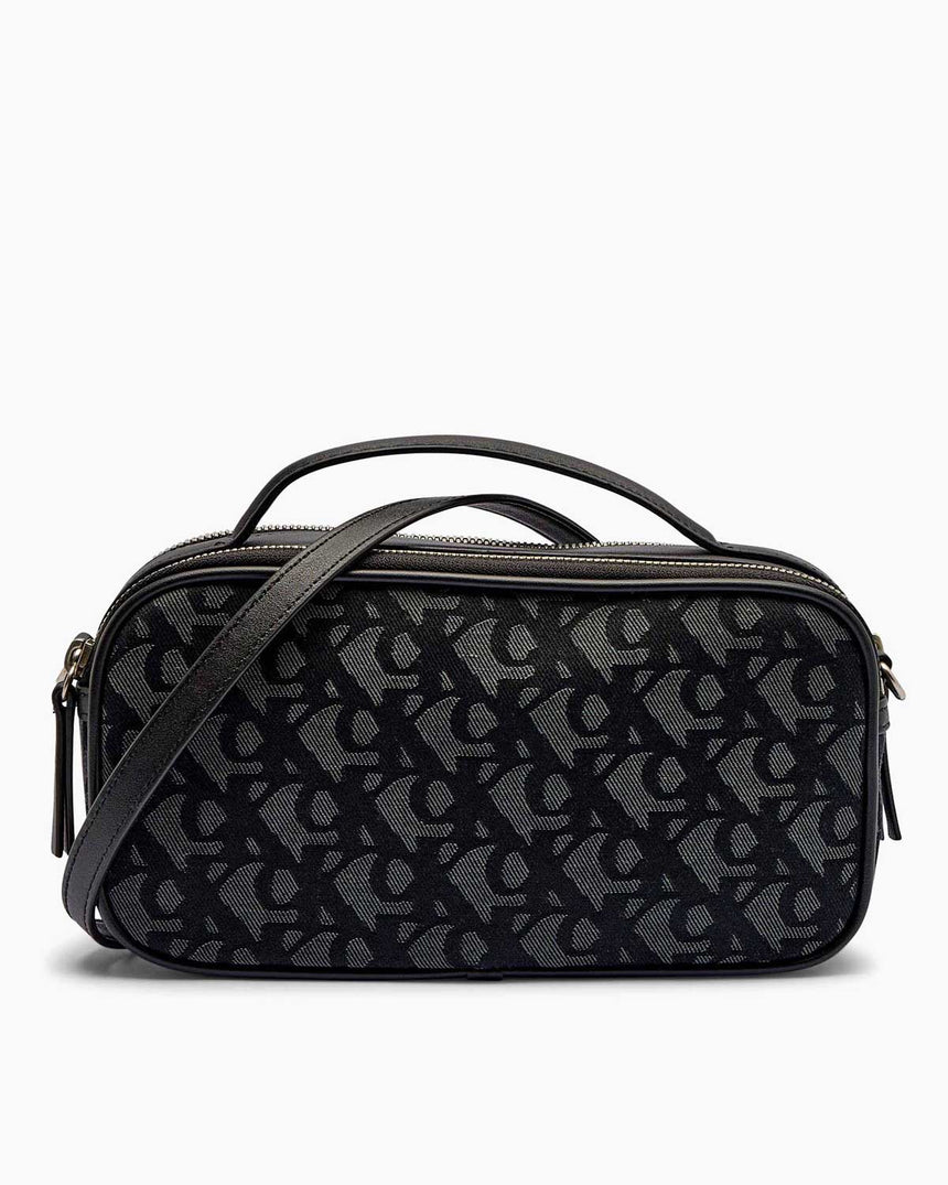 Calvin Klein Monogram Desenli Çapraz Askılı Kadın Camera Bag Black