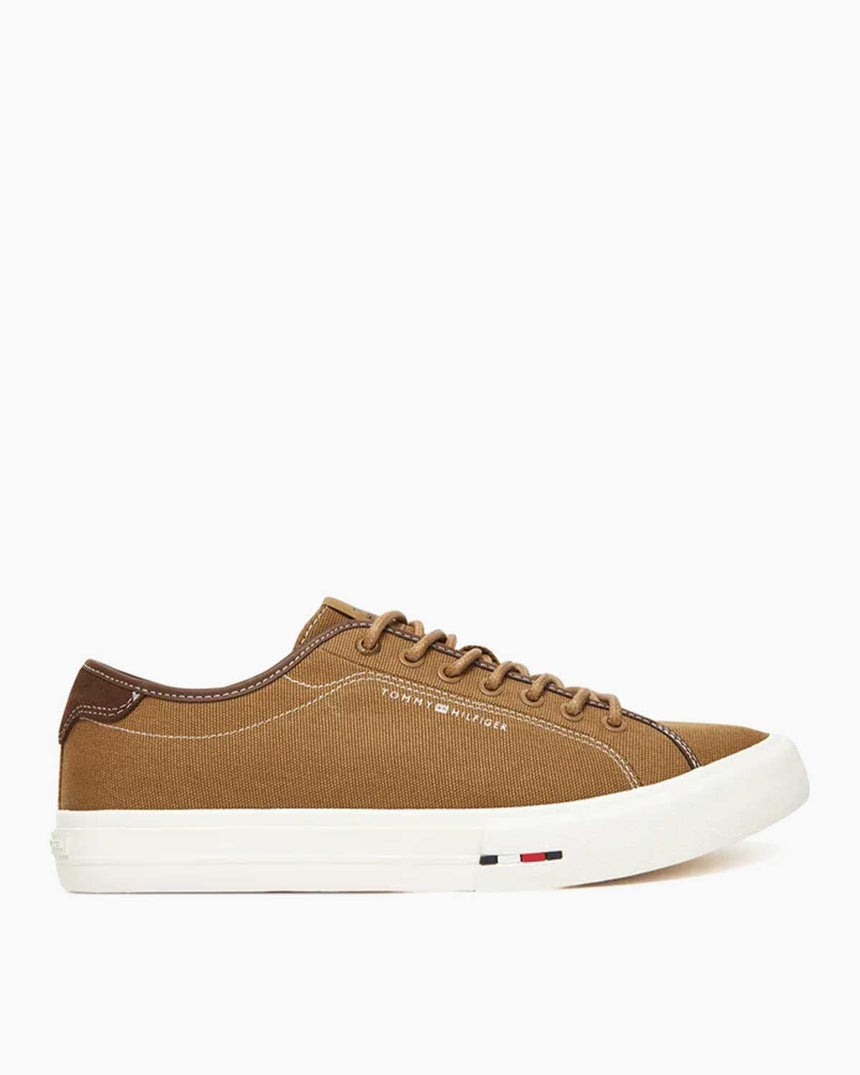 Tommy Hilfiger Güçlendirilmiş Kanvas Erkek Sneaker Rooted Brown