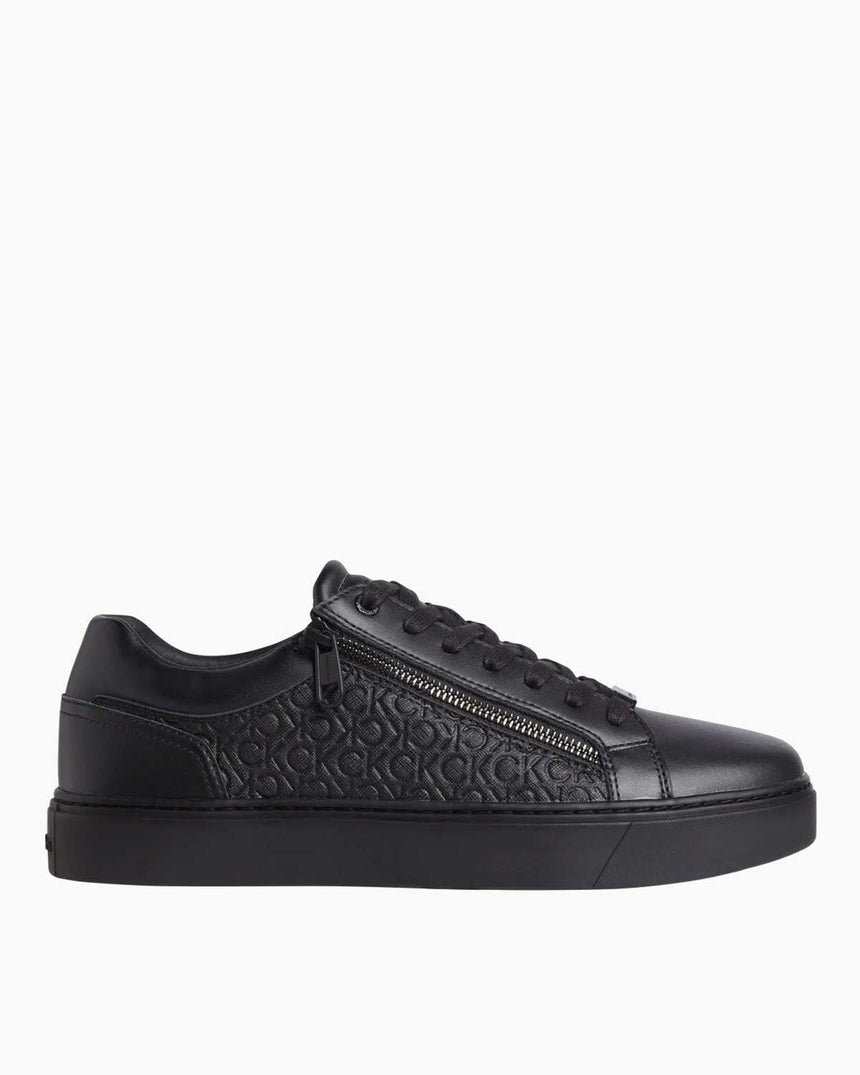 Calvin Klein Low Top Lace Up W/ Zip Mono Erkek Sneaker Triple Black