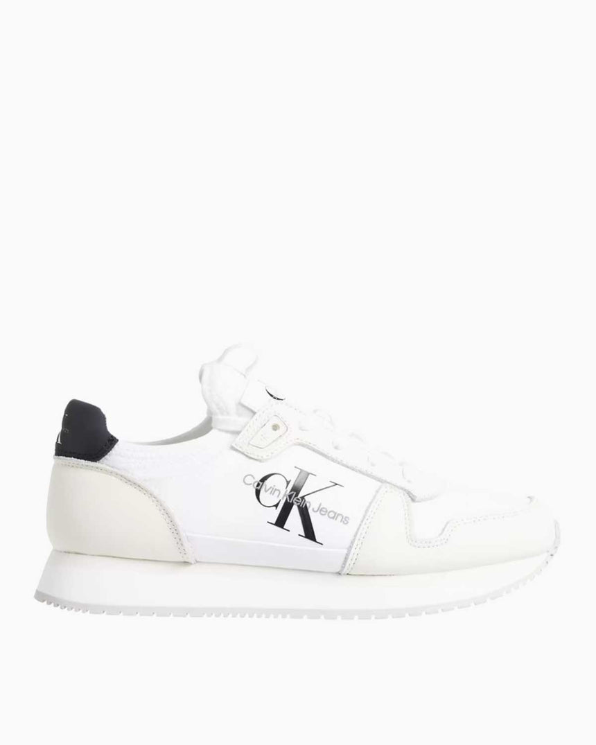 Calvin Klein Jeans Runner Sock Lace Up Sneakers Bright White/Black