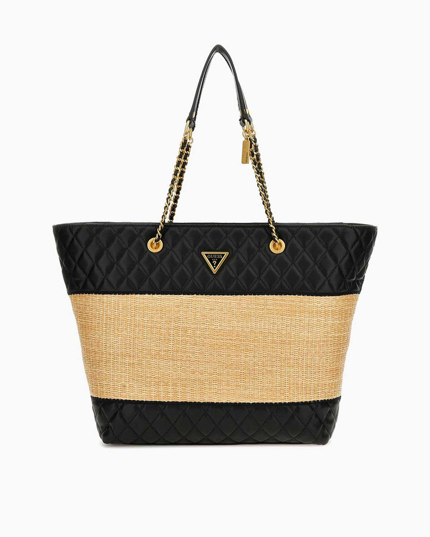 Guess Delfa Tote Omuz Çantası Natural - Black