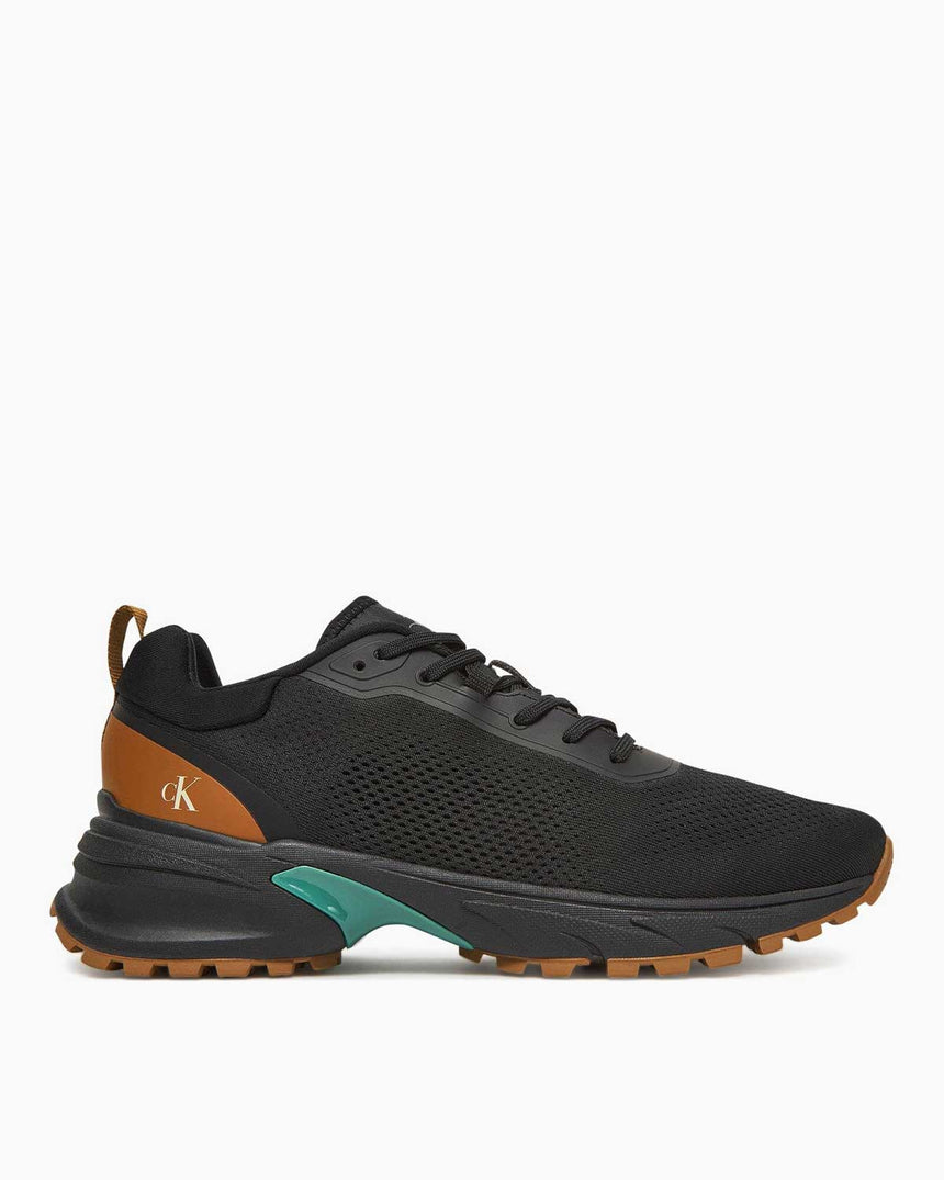 Calvin Klein Tokyo Örgü Detaylı Erkek Koşucu Sneaker Ck Black/Grain Brown/Wild Green