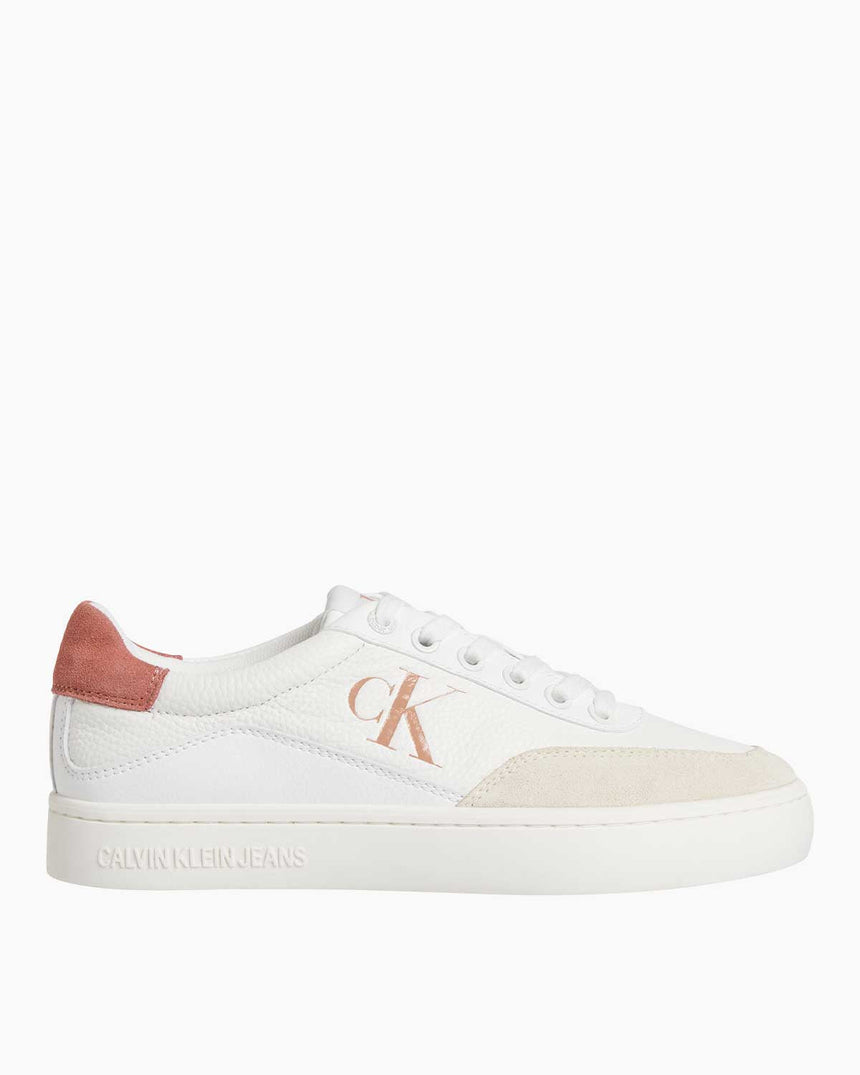 Calvin Klein Classic Cupsole Lace Up Sneaker Bright White/Tuscany