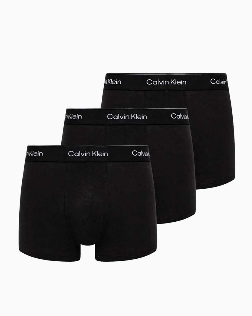 Calvin Klein Trunk 3P Underwear Bottoms Boxer Black W/ Dtm Wb
