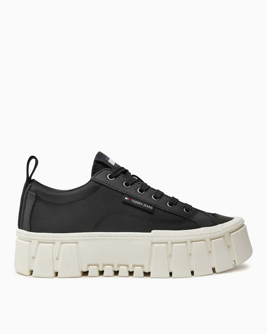 Tommy Hilfiger Vulc Flatform LC Mix Media Kadın Sneaker Black
