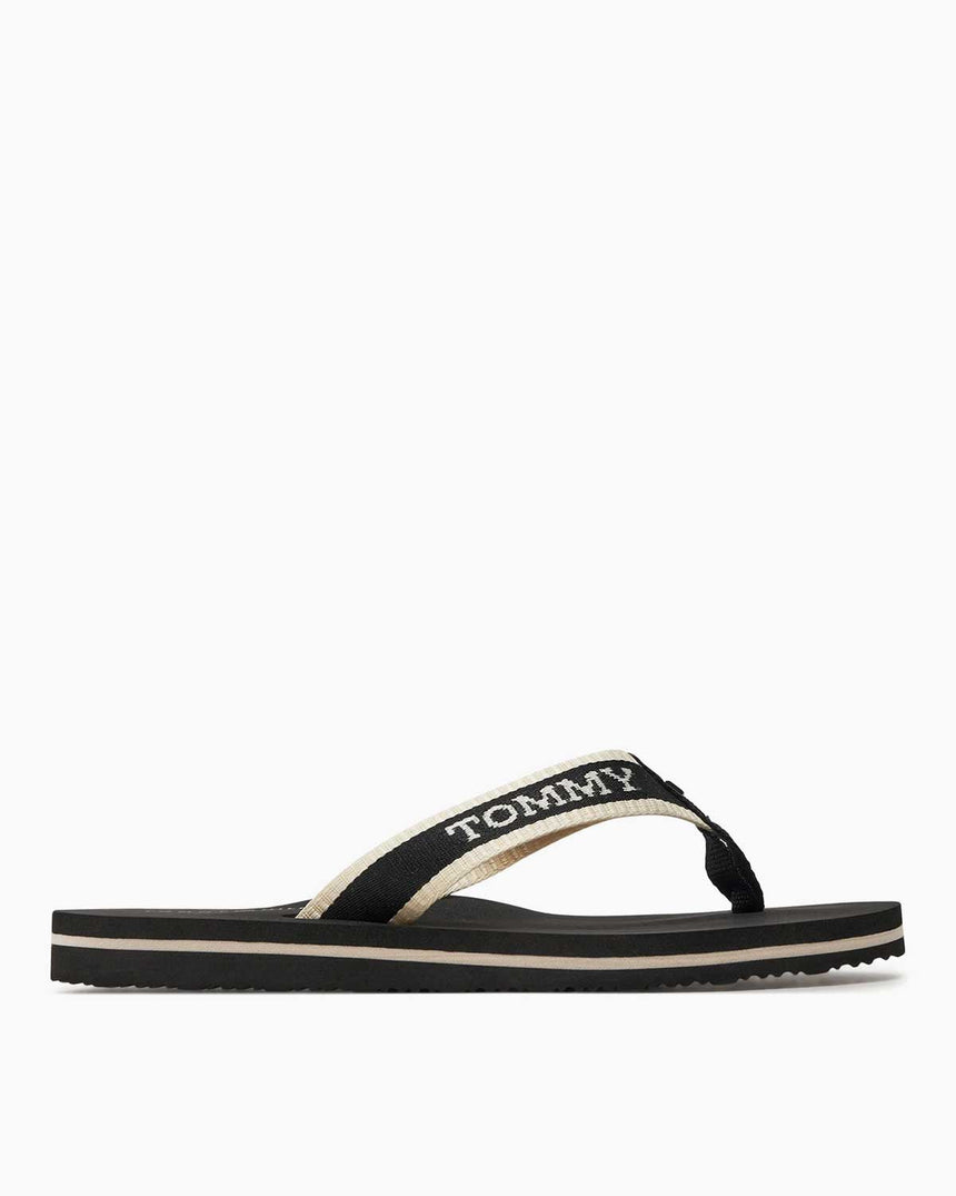 Tommy Hilfiger Webbing Pool Slide Kadın Parmak Arası Terlik Black