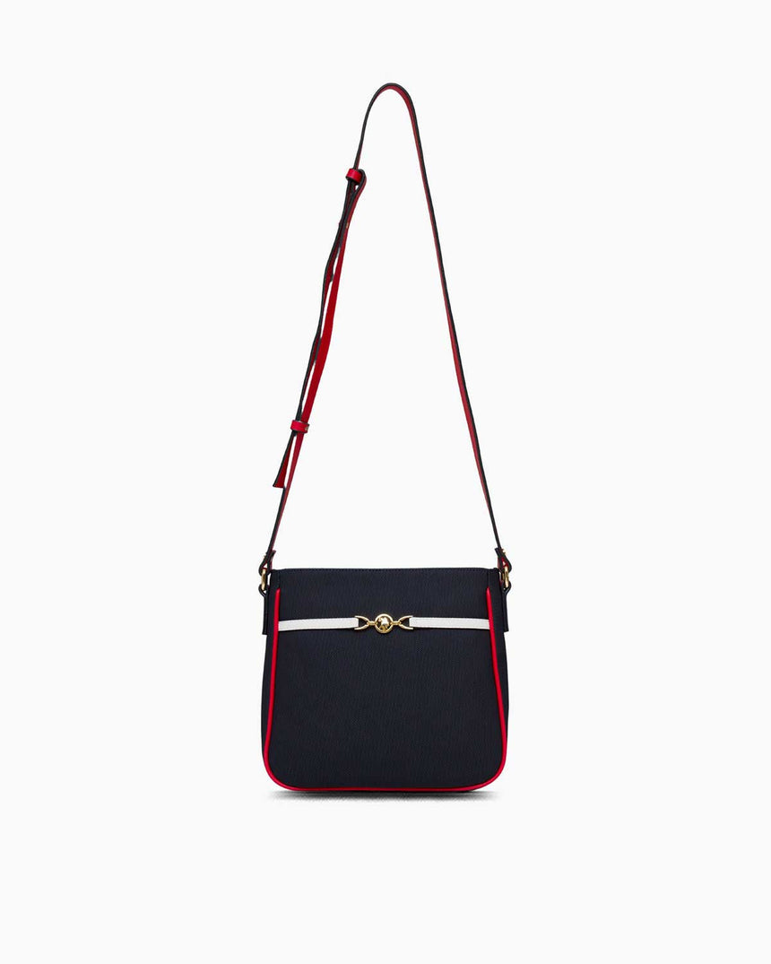 Us Polo Assn Gold Logo Detaylı Ayarlanabilir Çapraz Askılı Çanta Lacivert - Kırmızı - Beyaz