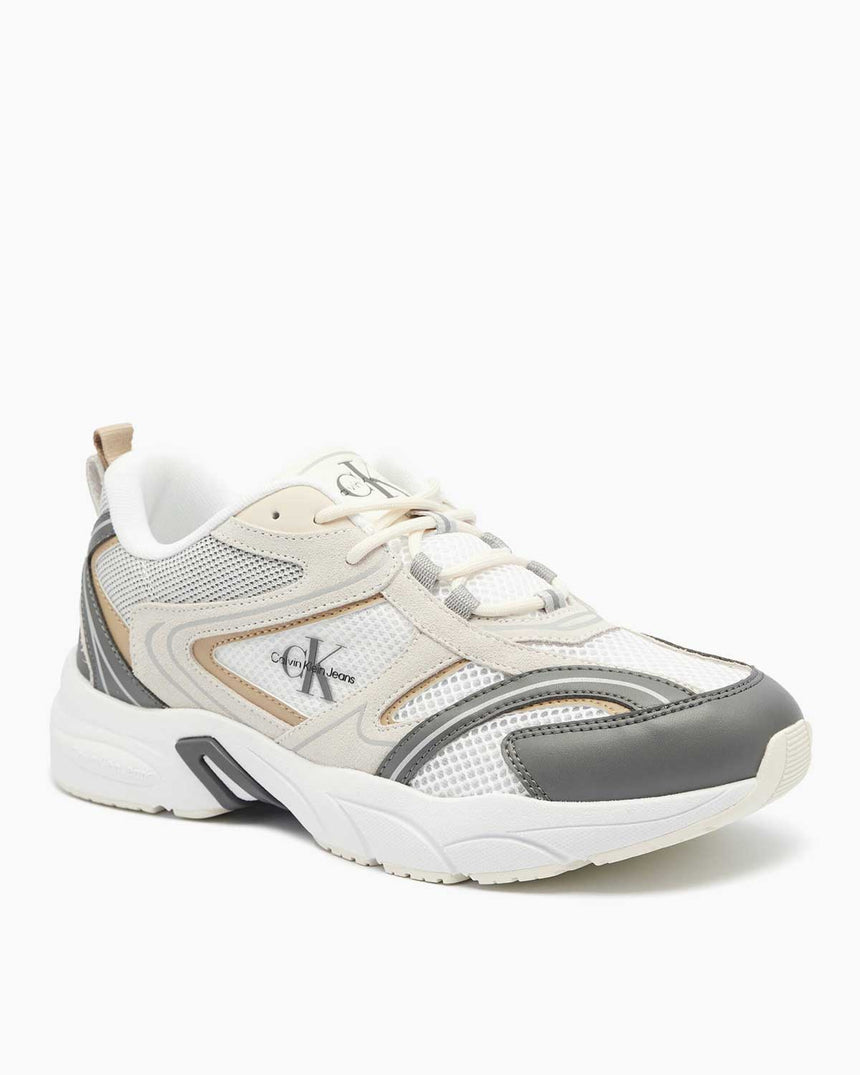 Calvin Klein Retro Tennis Logo Detaylı Sneakers Bright White/C White/Charcoal Grey