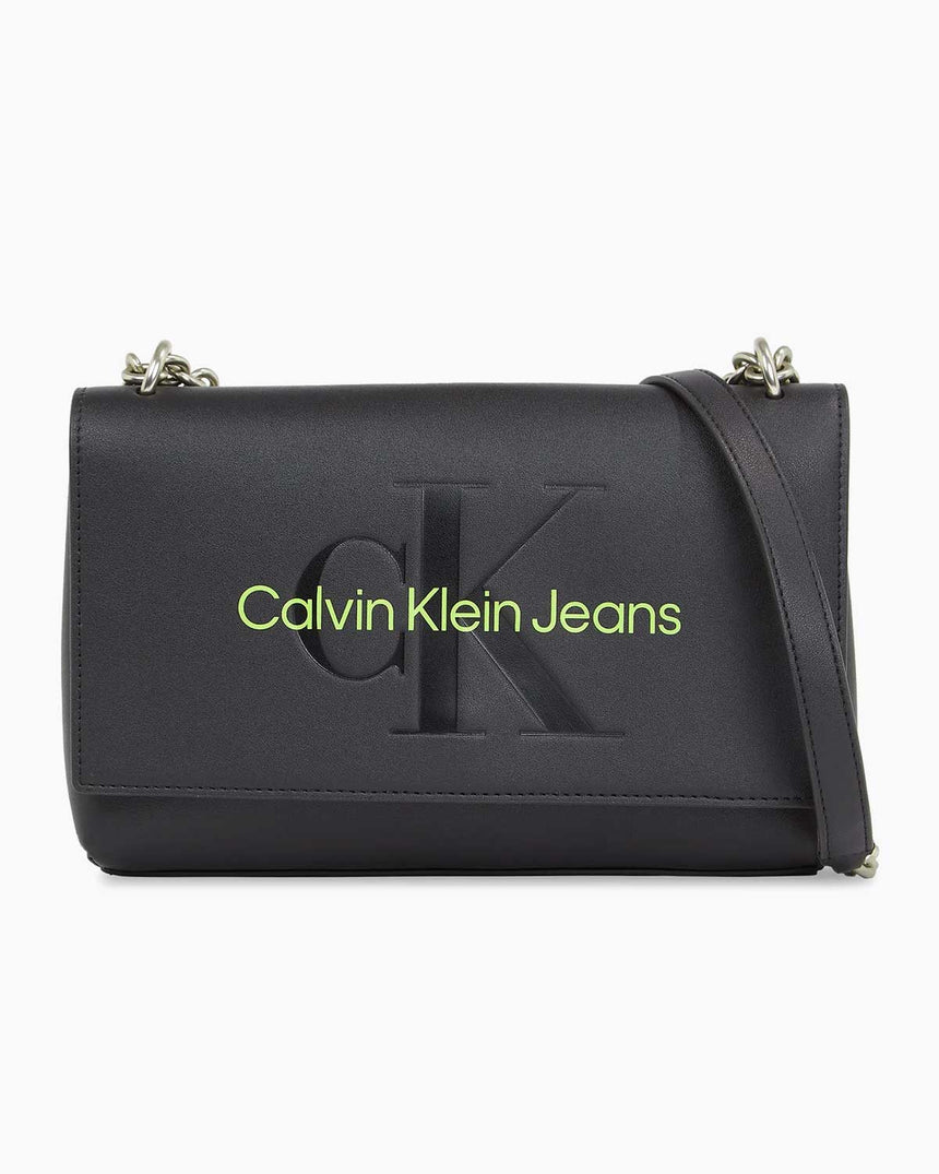 Calvin Klein Sculpted Flap Omuz Çantası Black/Dark Juniper