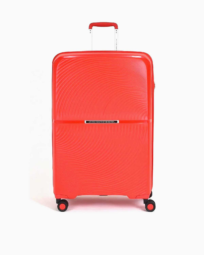 Benetton Trolley Logolu Büyük Boy Valiz Kırmızı