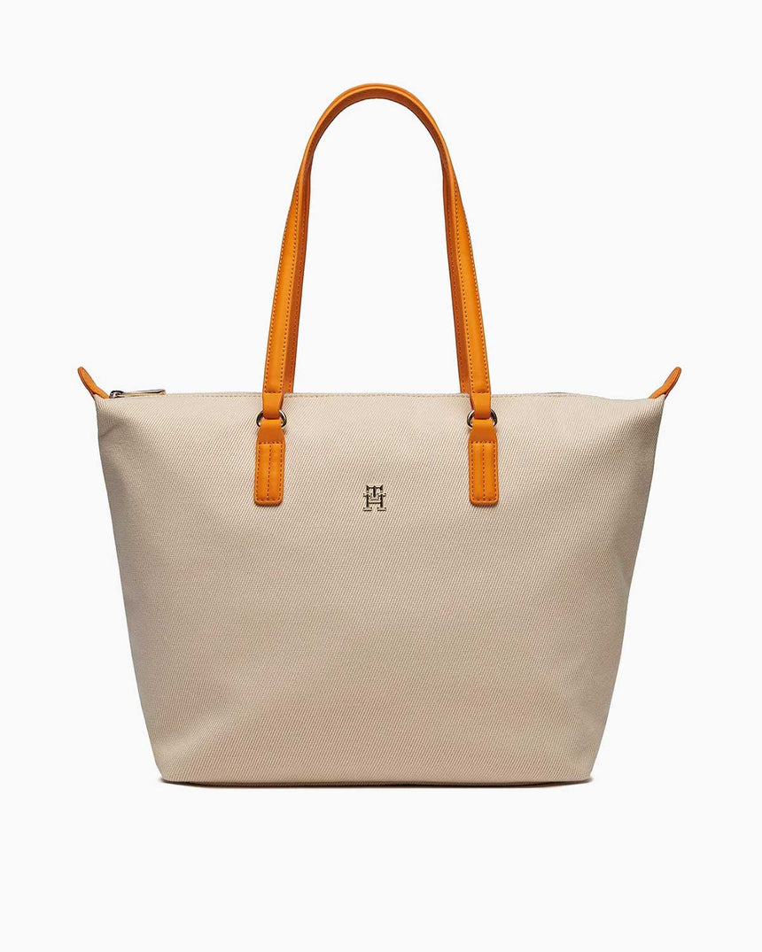 Tommy Hilfiger Poppy Canvas Tote Omuz Çantası Beige