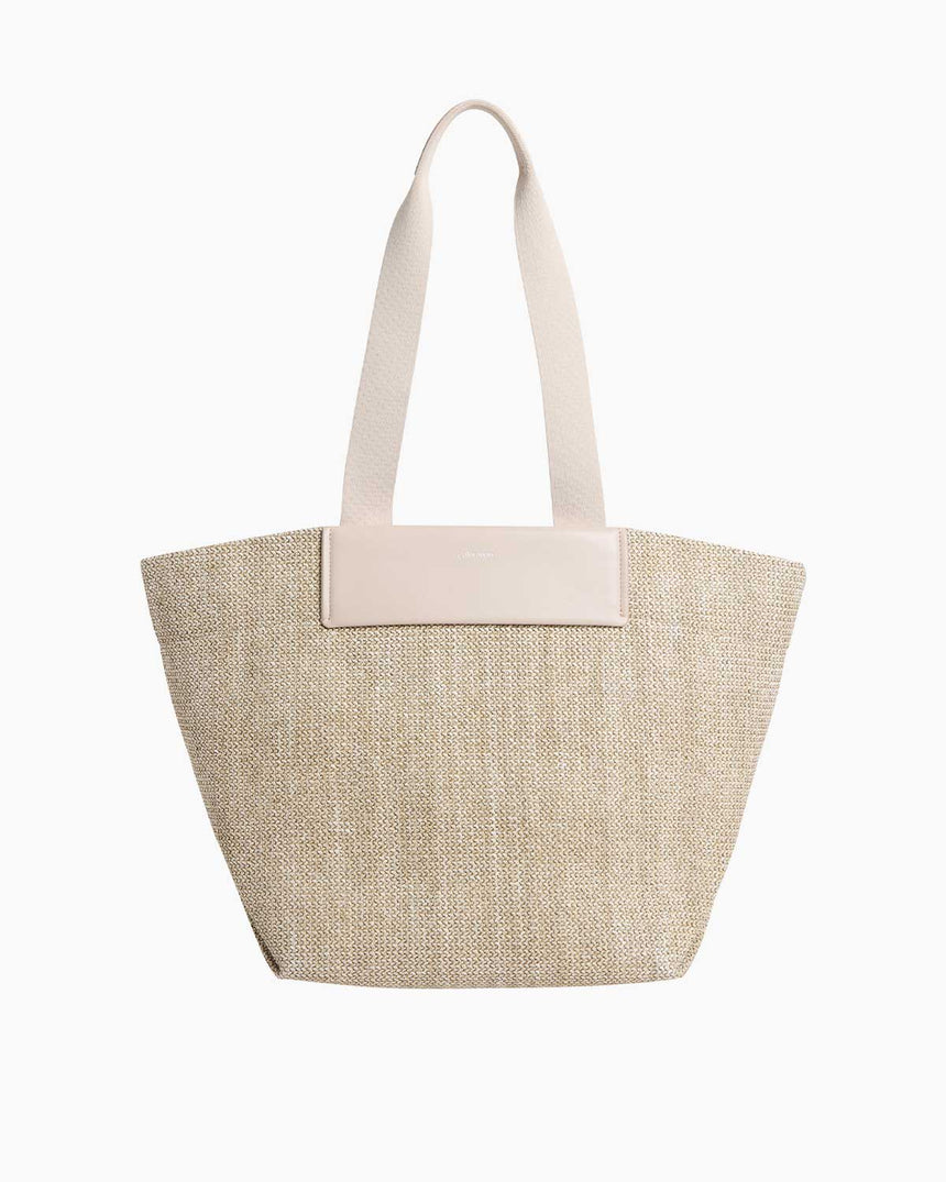 Calvin Klein Raffia Medium Shopper Omuz Çantası Crockery