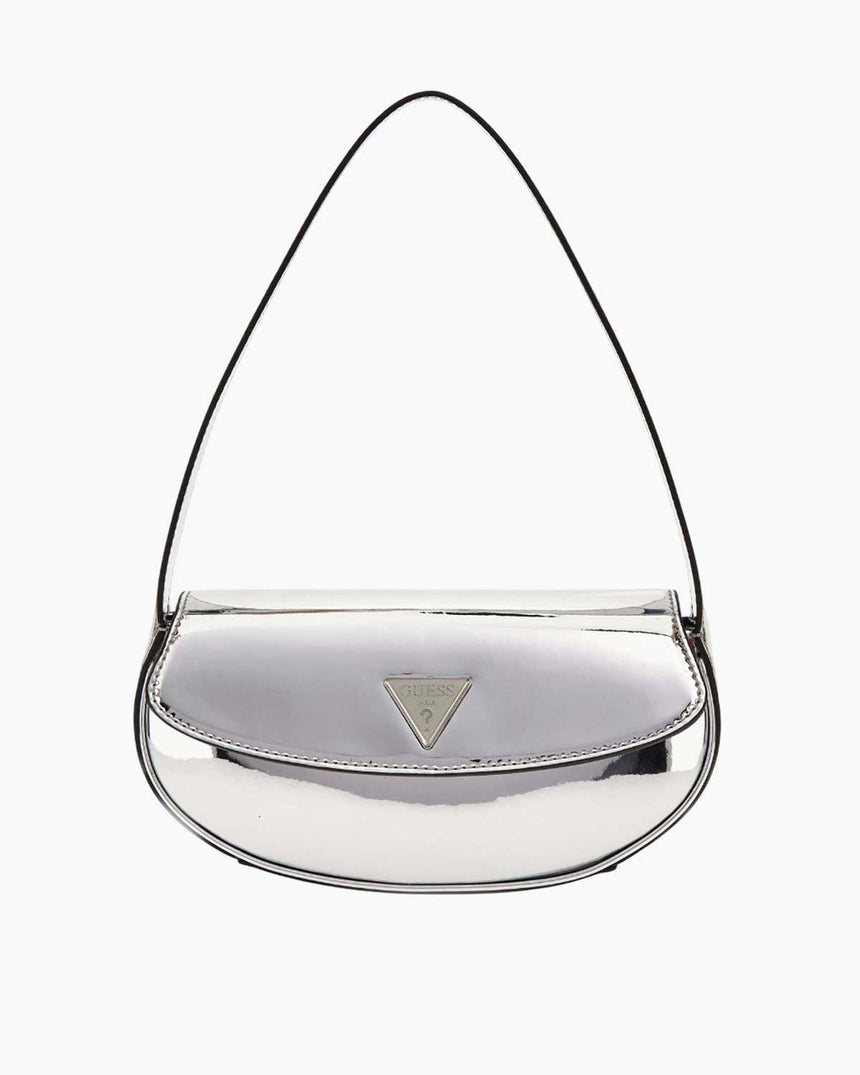 Guess Arnela Flap Rugan Omuz Çantası Silver