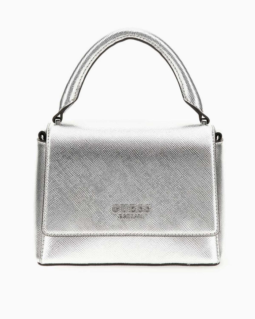 Guess Fedana Handle Kapaklı Mini El Çantası Silver