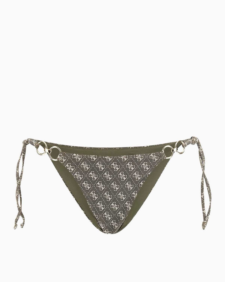 Guess String Brief Bikini Altı 4G Rustic Olive Aop