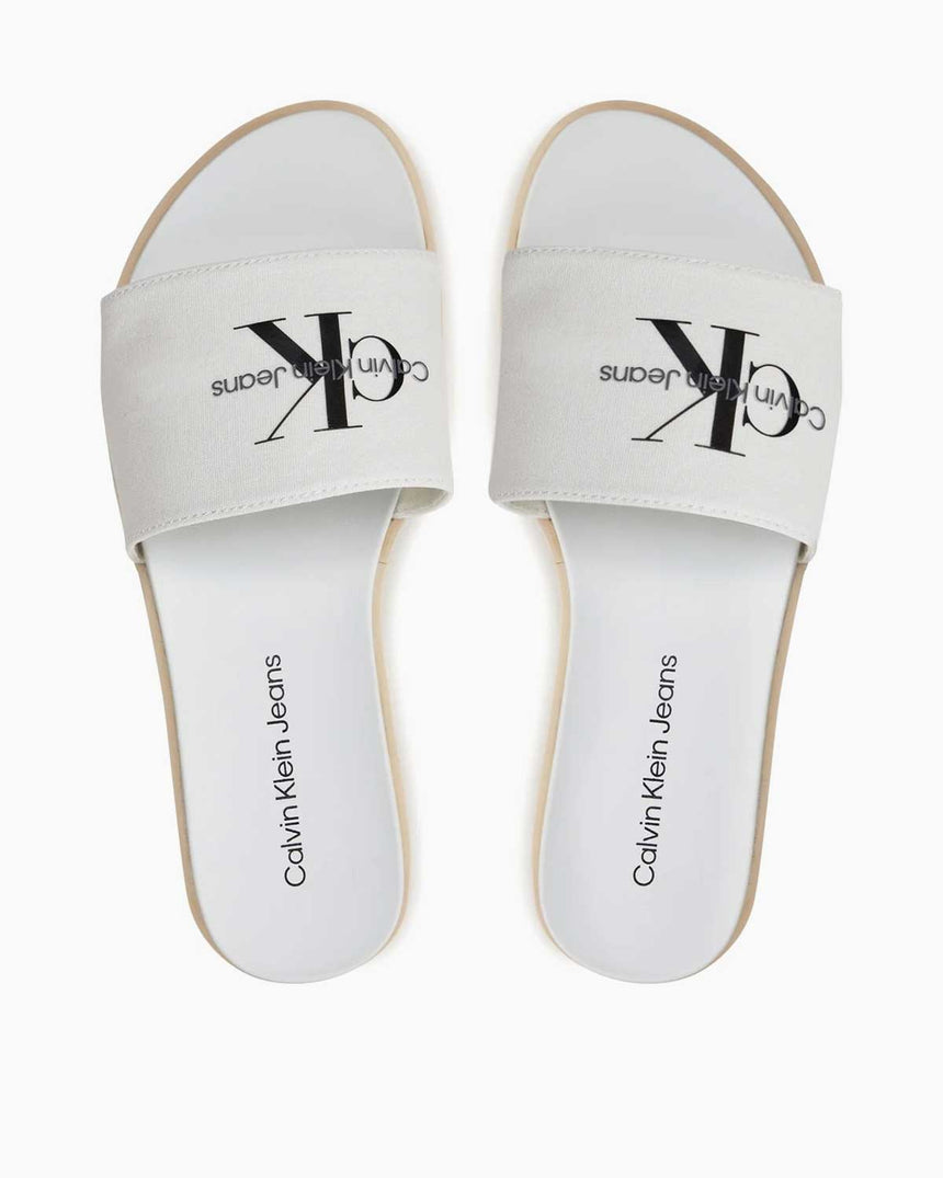Calvin Klein Flatform Sandal Met Kadın Terlik Creamy White/Bright White