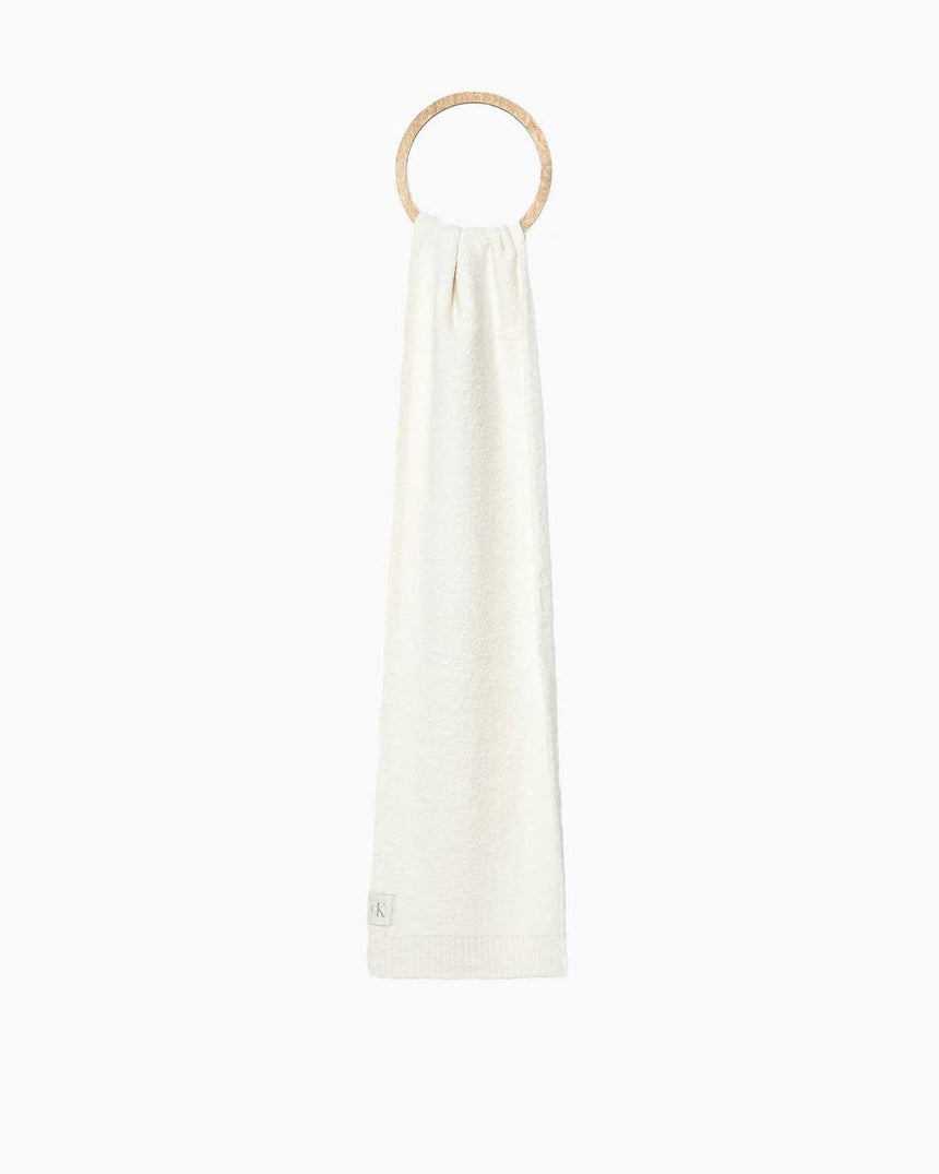 Calvin Klein Yama Logolu Erkek Atkı Lily White