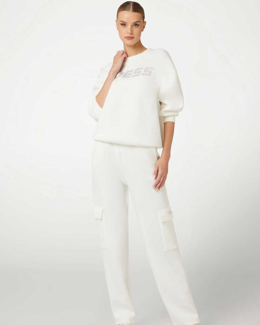 Guess Cecilia Kadın Aktif Scuba Sweatshirt Ocean Salt