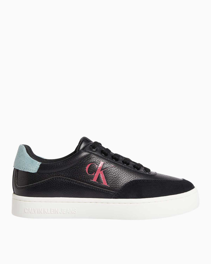 Calvin Klein Classic Cupsole Lace Up Sneaker Black/Blue Surf/Creamy White