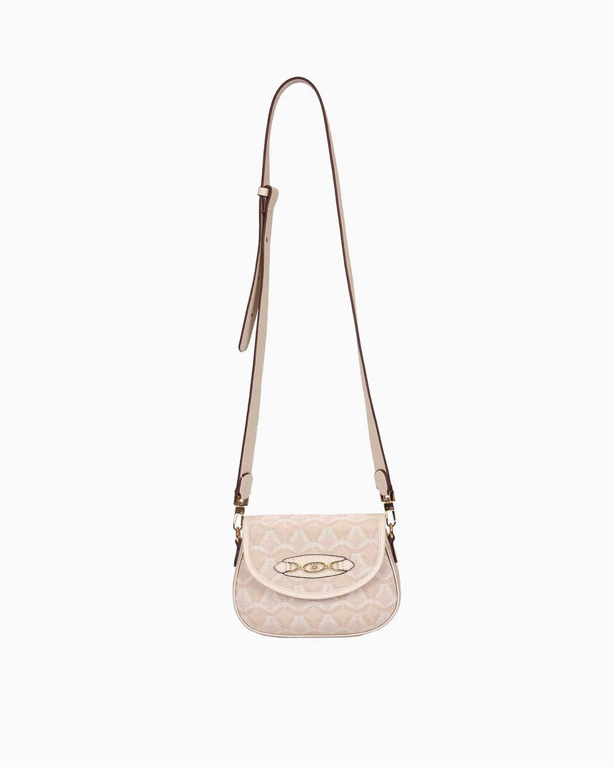 Us Polo Assn Desenli Çapraz Askılı Çanta Bej