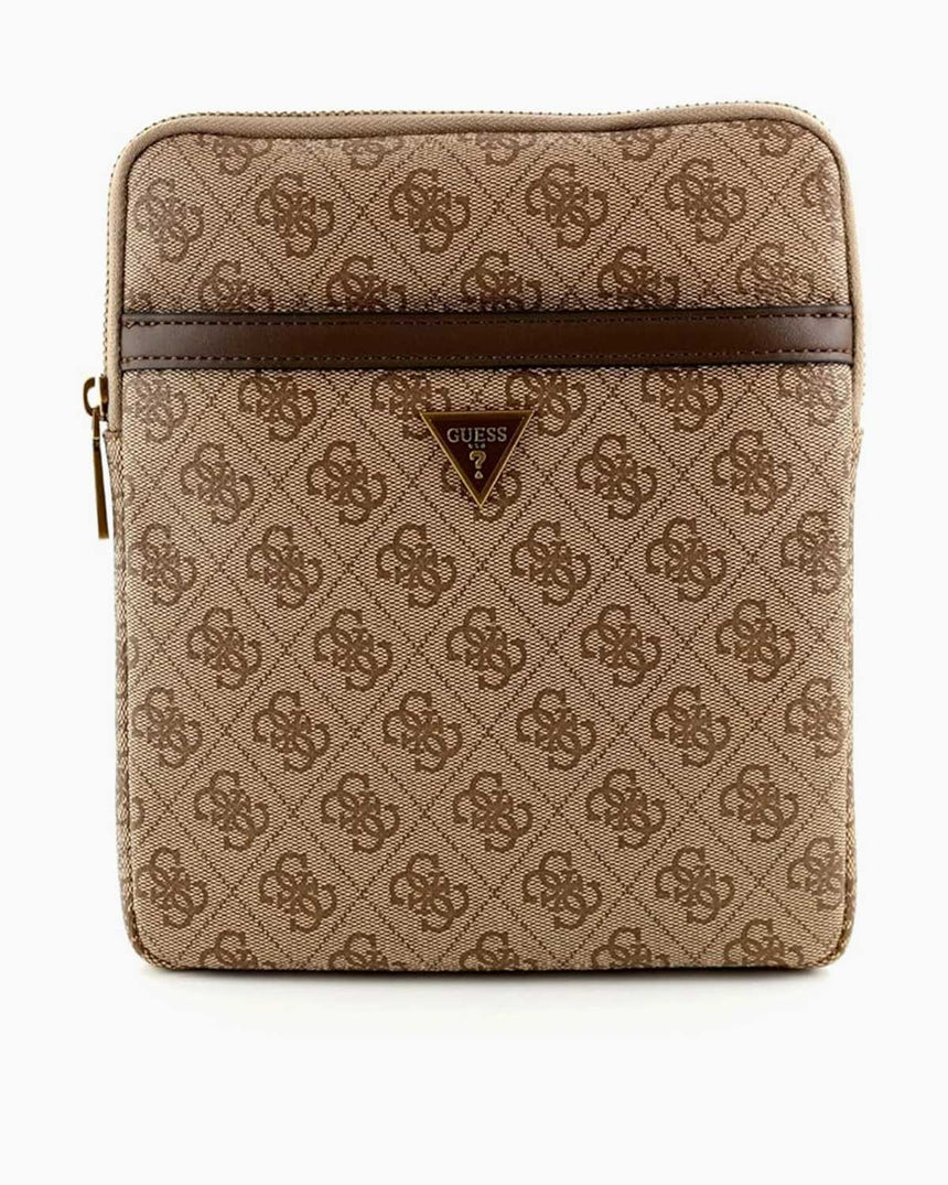 Guess Torino Monogram Logolu Çapraz Askılı Çanta Beige / Brown