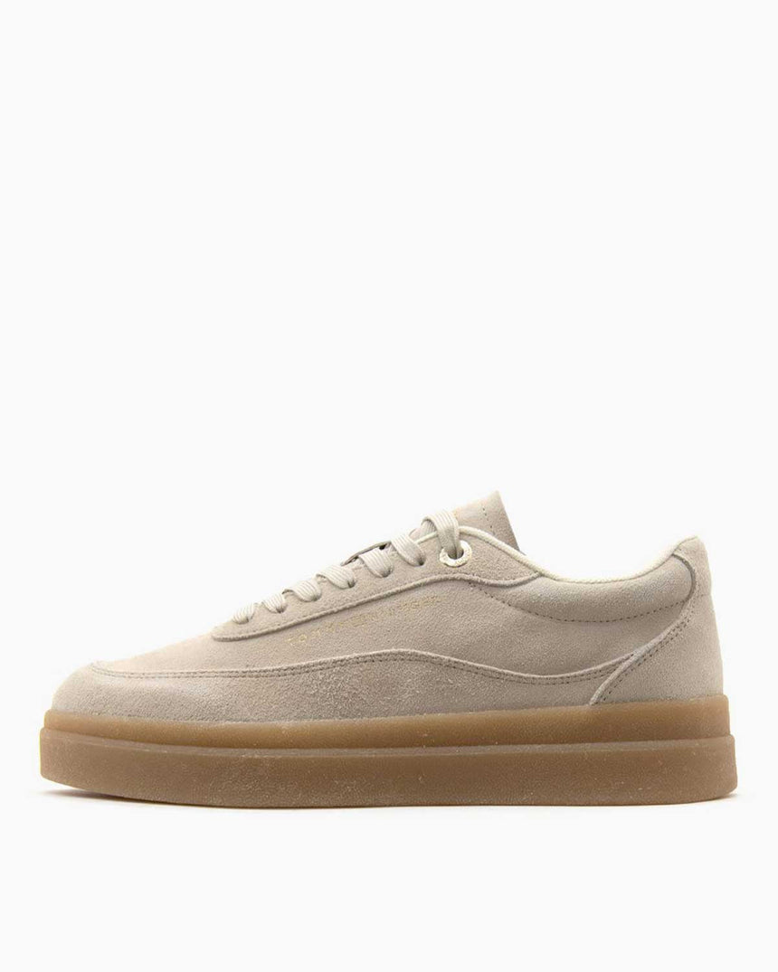 Tommy Hilfiger Bonnie Süet Modern Kort Kadın Sneaker Newsprint