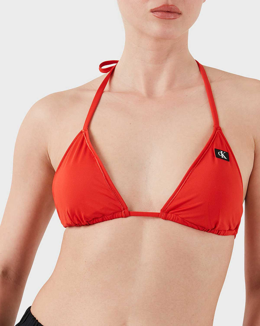 Calvin Klein Triangle Swim Tops Bikini Üstü Flaming Chili