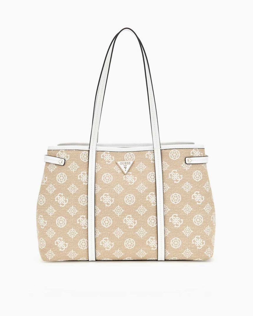 Guess Flap Monogram Omuz Çantası White Logo