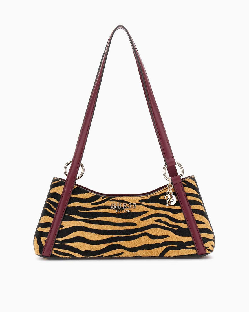 Guess Domitilla Kadın Deri Omuz Çantası Zebra