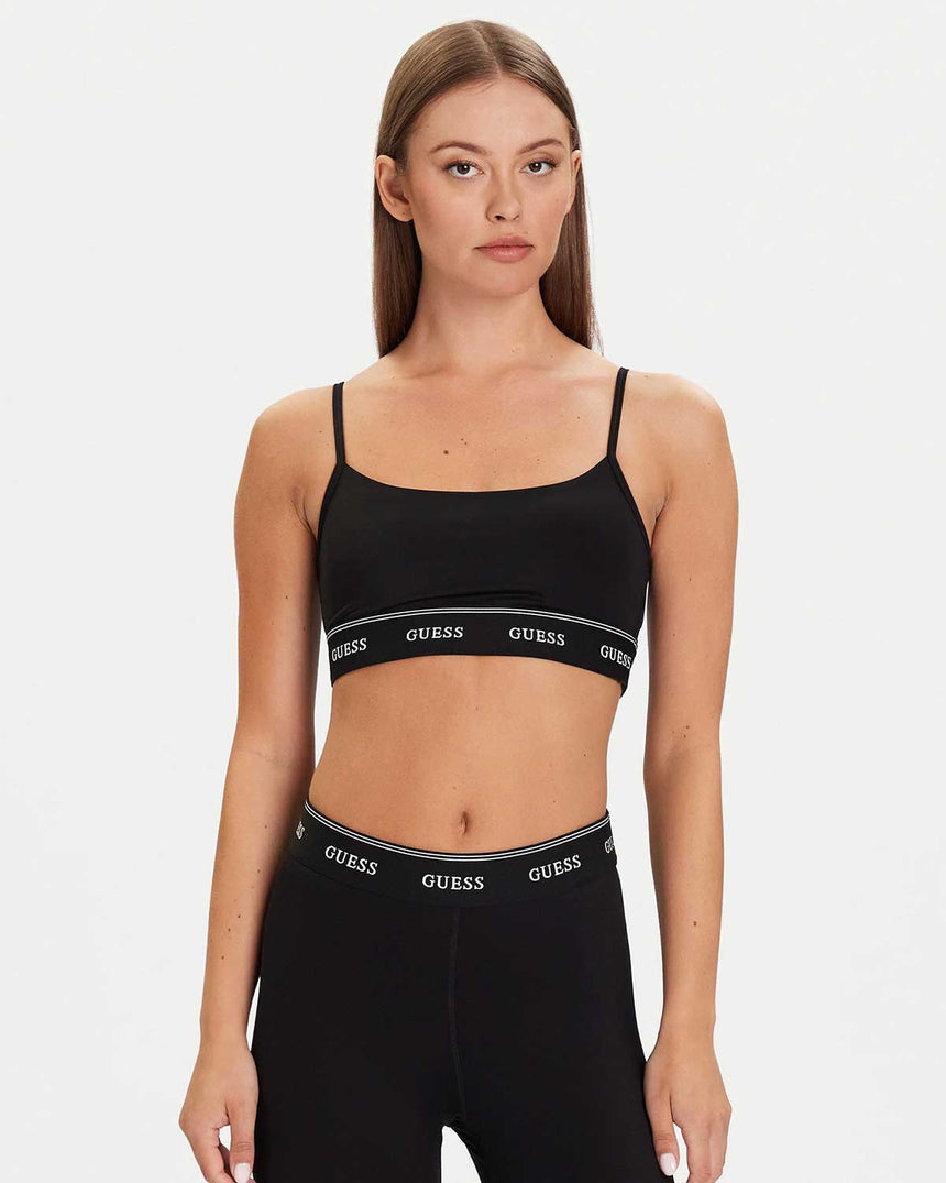 Guess Alba Kadın Removable Aktif Spor Sütyeni Jet Black A996
