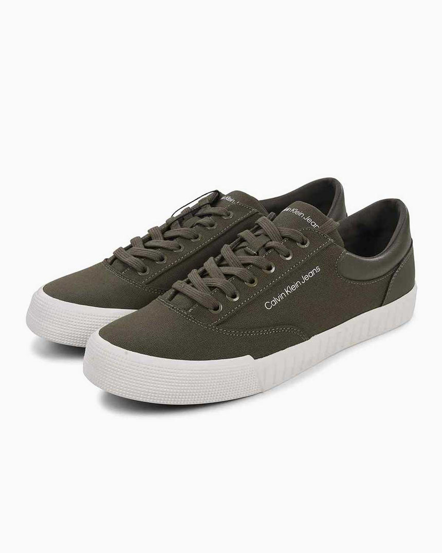 Calvin Klein Skater Lace Up Sneakers Dusty Olive/Bright White