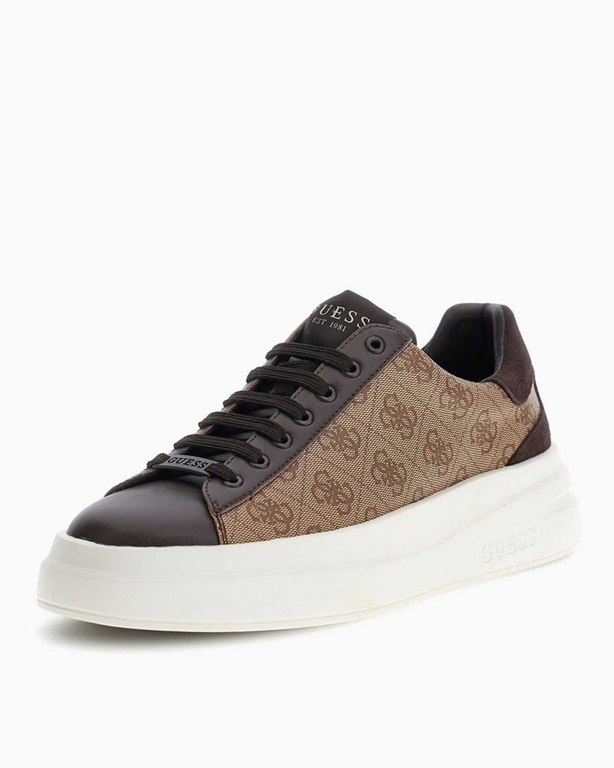 Guess Elba Monogram Baskılı Sneaker Beige / Brown