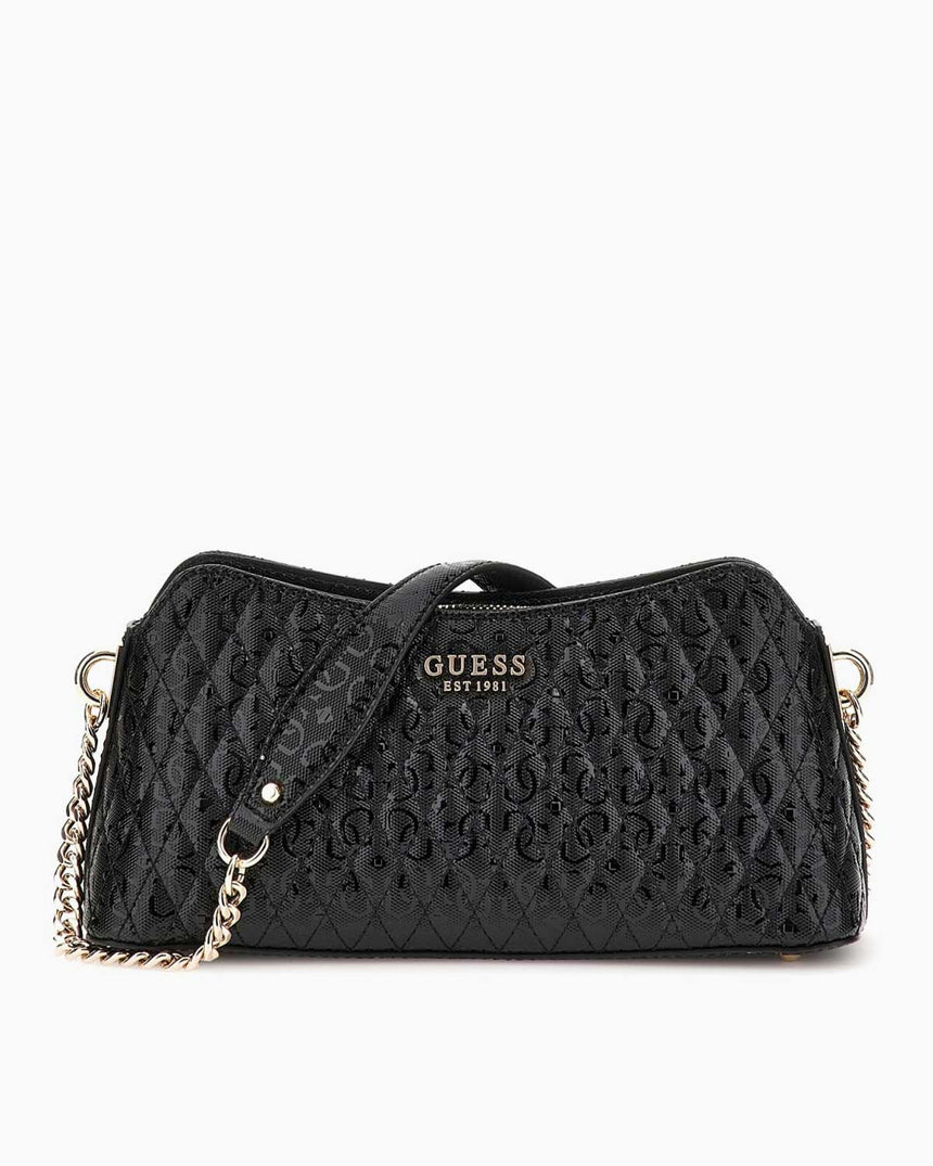 Guess Betula Zincir Detaylı Parlak Omuz Çantası Black