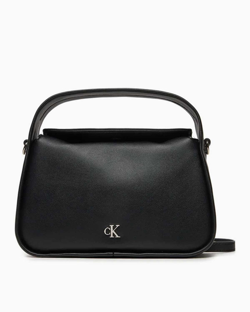 Calvin Klein Metal Mono Mini Logolu El Çantası Black