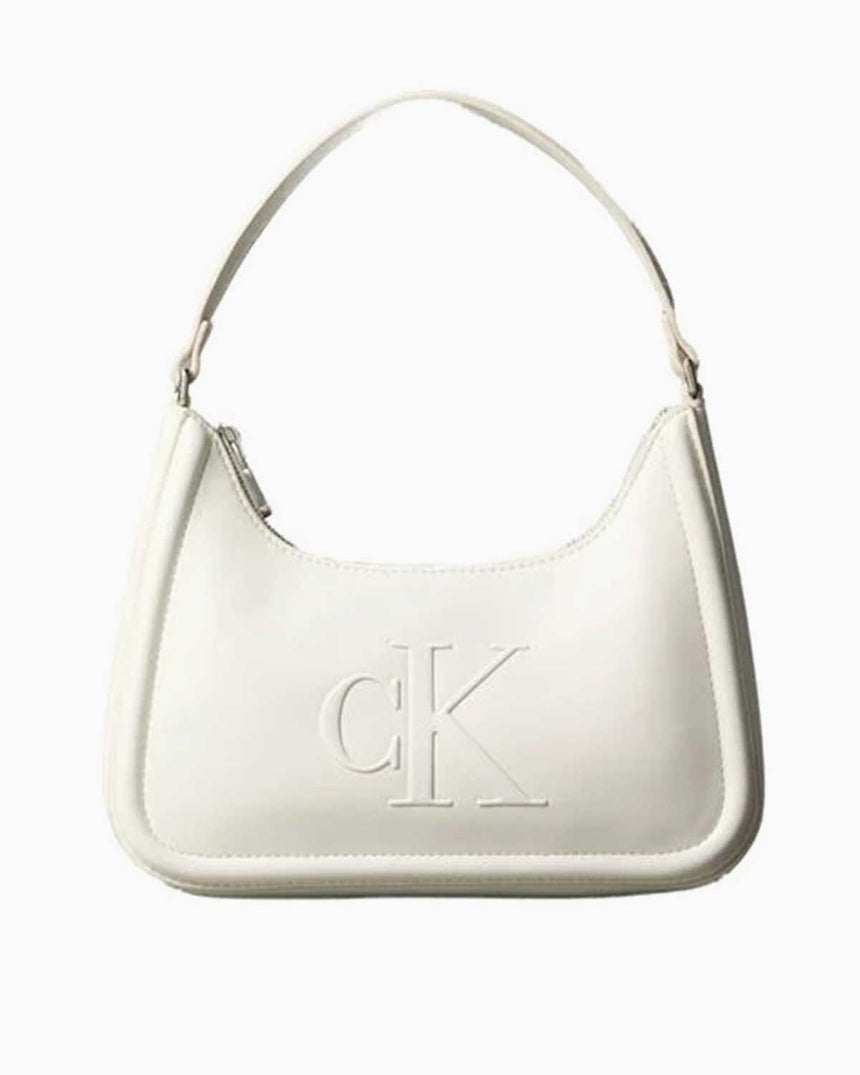 Calvin Klein Kalın Monogramlı Kadın Küçük Omuz Çantası Lily White