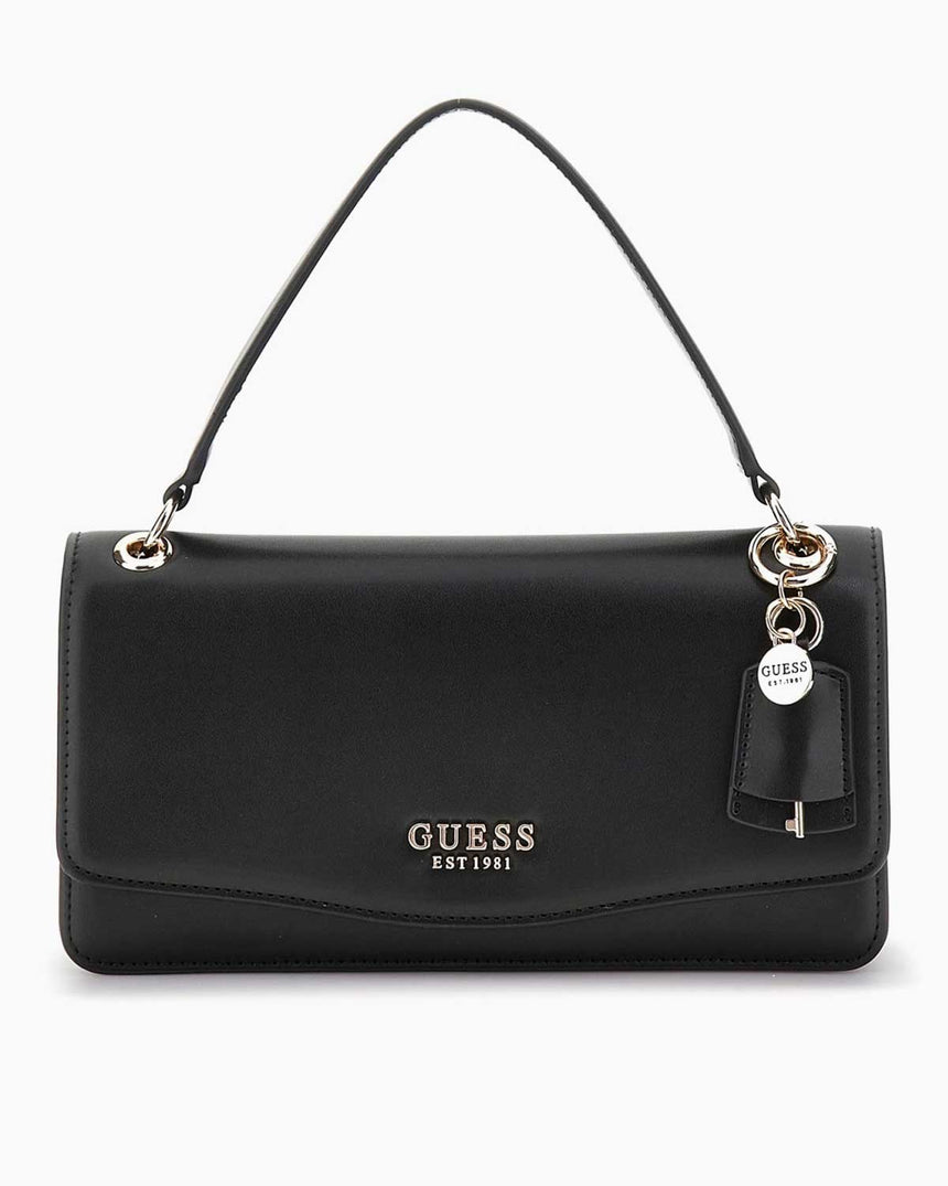 Guess Eco Evanie Handle Flap Zincir Detaylı Omuz Çantası Black