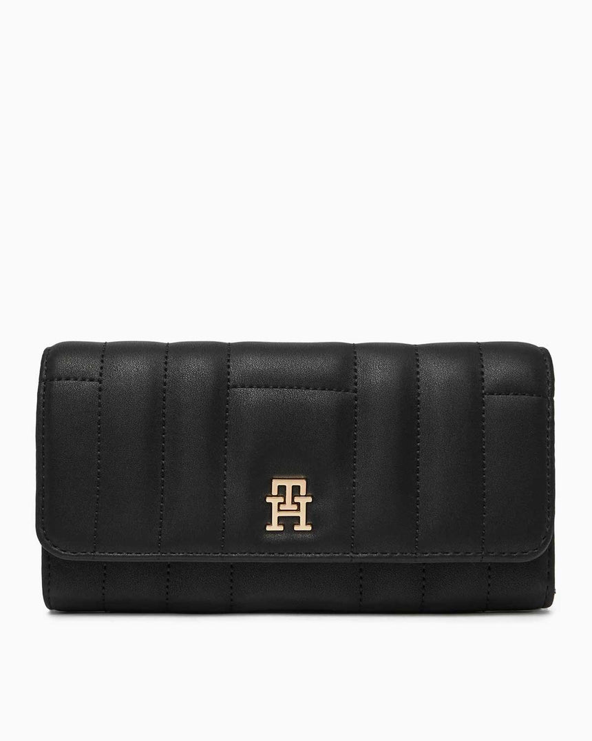 Tommy Hilfiger Feminine Kapaklı Kadın Cüzdan Black
