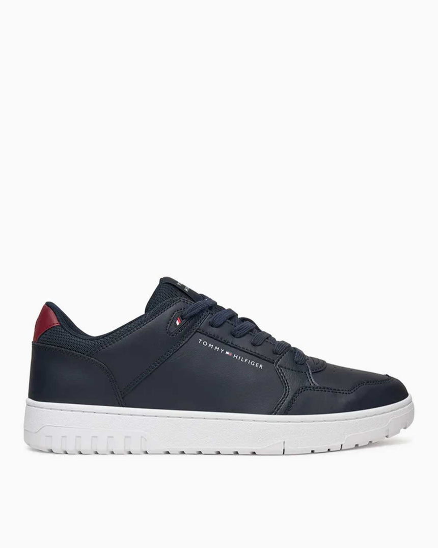Tommy Hilfiger Deri Erkek Hafif Basketbol Sneaker Desert Sky