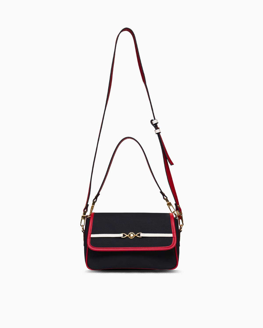 Us Polo Assn Logo Detaylı Çıkarılabilir Askılı El Çantası Lacivert - Kırmızı - Beyaz