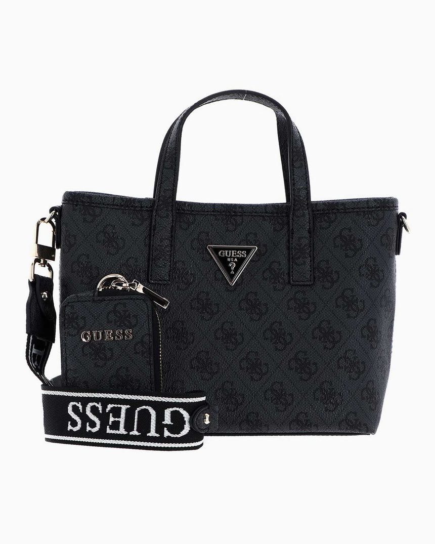 Guess Latona Mini Cüzdanlı Çıkarılabilir Uzatma Askılı El Çantası Coal Logo