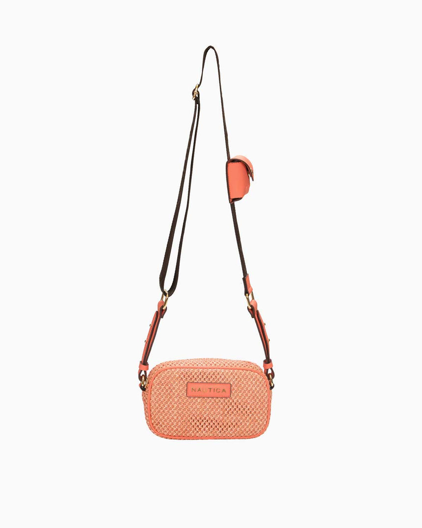 Nautica Hasır Çapraz Askılı Çanta Mercan